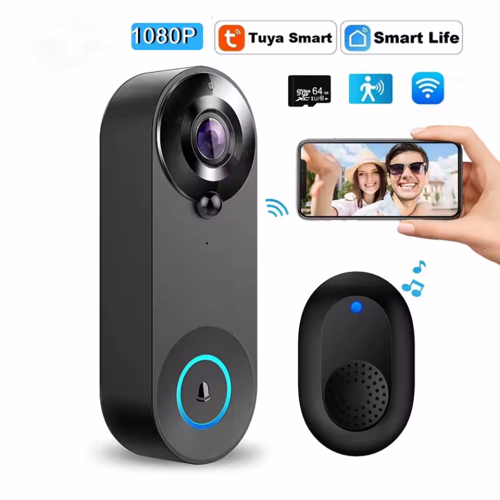 Home Security Premium - Tuya 1080P timbre inalámbrico WIFI Video