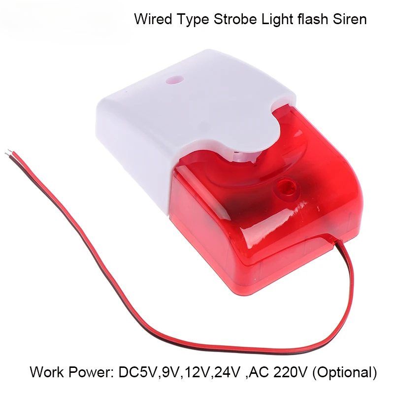 Home Security Siren - Alarma de sirena estroboscópica de 120