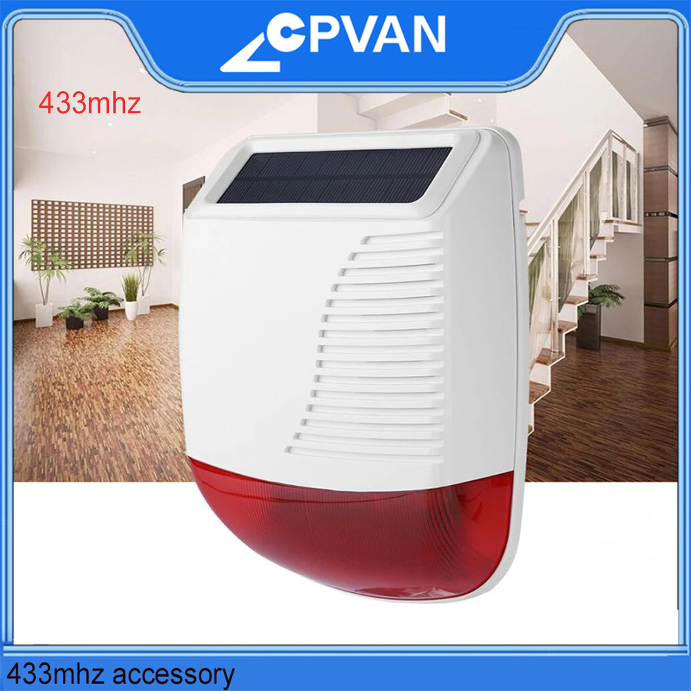 Home Security Siren - CPVAN-sirena inalámbrica para exteriores, sonido de