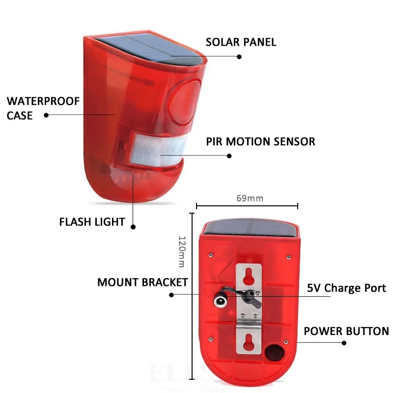 Luz de Alarma Solar Impermeabl - Home Security Siren reseña y precio
