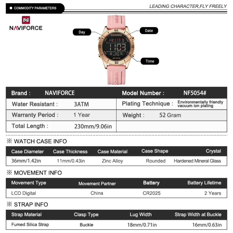 Reloj NAVIFORCE para mujer, mo - Home Security Electronics reseña y precio